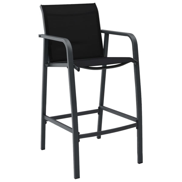 Schwarze Barhocker Arthemice für den Garten (2 Stück Textilene)