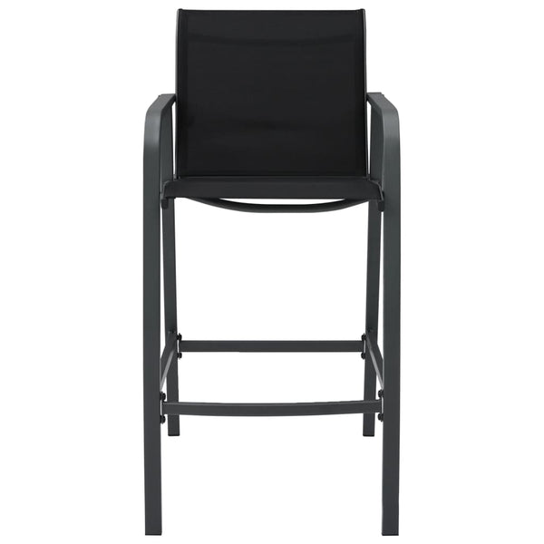 Schwarze Barhocker Arthemice für den Garten (2 Stück Textilene)