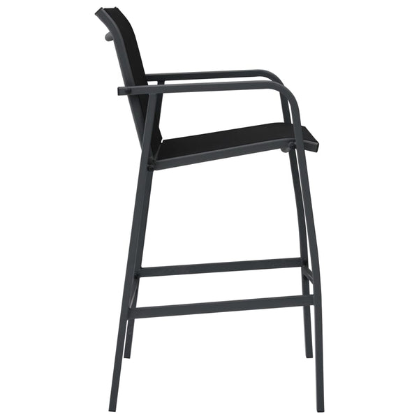 Schwarze Barhocker Arthemice für den Garten (2 Stück Textilene)