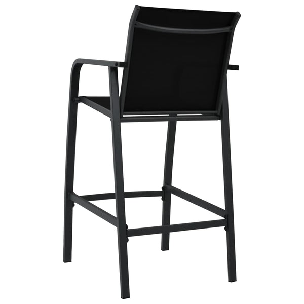 Schwarze Barhocker Arthemice für den Garten (2 Stück Textilene)