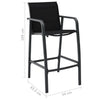 Schwarze Barhocker Arthemice für den Garten (2 Stück Textilene)