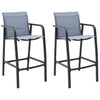 Graue Garten-Barhocker Arthemice (2er-Set Textilene)