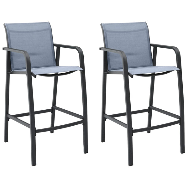 Graue Garten-Barhocker Arthemice (2er-Set Textilene)