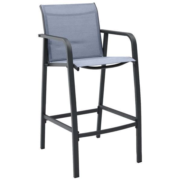 Graue Garten-Barhocker Arthemice (2er-Set Textilene)