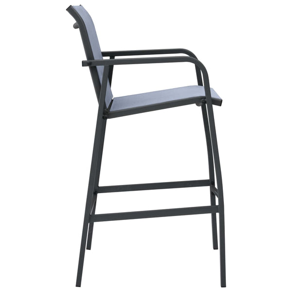 Graue Garten-Barhocker Arthemice (2er-Set Textilene)