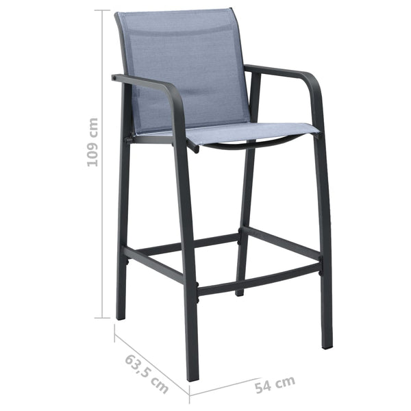 Graue Garten-Barhocker Arthemice (2er-Set Textilene)
