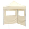Creme Klapp-Partyzelt Adamandina 2x2 m (2 Seitenwände Stahl)