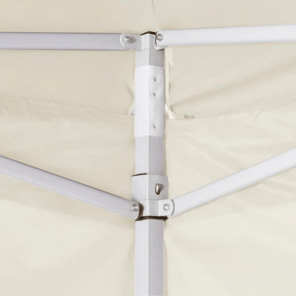 Creme Klapp-Partyzelt Adamandina 2x2 m (2 Seitenwände Stahl)