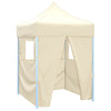 Cremefarbener Faltpavillon Bataturescu 2x2 m (4 Seitenwände Stahl)