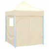 Cremefarbener Faltpavillon Bataturescu 2x2 m (4 Seitenwände Stahl)