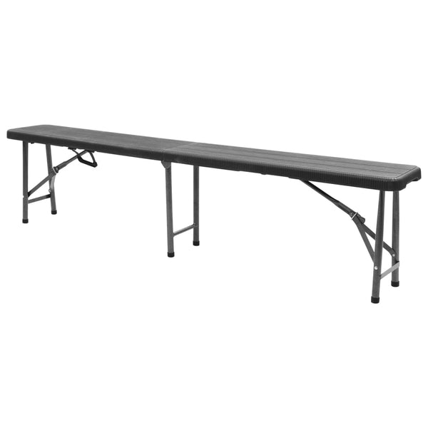 Armand Gartenbank 180cm, faltbar (2 Stk. HDPE) – Schwarz