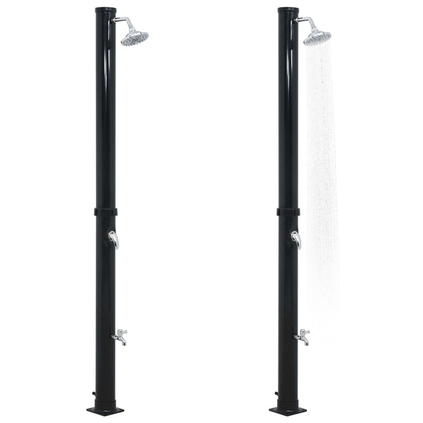 Schwarze Solardusche Bocskai 220cm 20 l