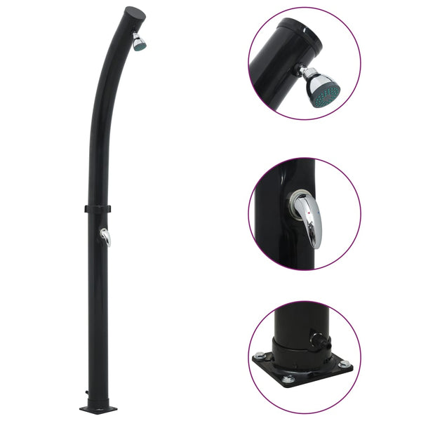 Schwarze Solardusche Mirax 214cm 20 l