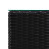 Schwarze Beistelltische Niko (3 Stück mit Glasplatte Polyrattan)
