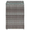 Grauer Beistelltisch Niko (3er Set Glasplatte Polyrattan)