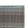 Grauer Beistelltisch Niko (3er Set Glasplatte Polyrattan)