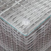Grauer Beistelltisch Niko (3er Set Glasplatte Polyrattan)