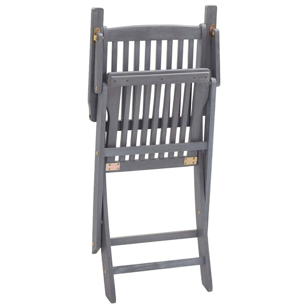 Graue Outdoor-Essgruppe Zana 5-teilig (Akazienholz)