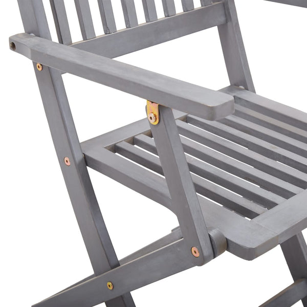 Graue Outdoor-Essgruppe Zana 5-teilig (Akazienholz)