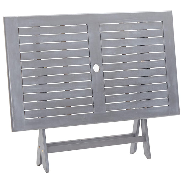 Graue Outdoor-Essgruppe Zana 5-teilig (Akazienholz)