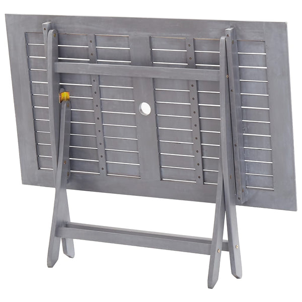 Graue Outdoor-Essgruppe Zana 5-teilig (Akazienholz)