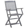 Graue Outdoor-Essgruppe Zana 5-teilig (Akazienholz)