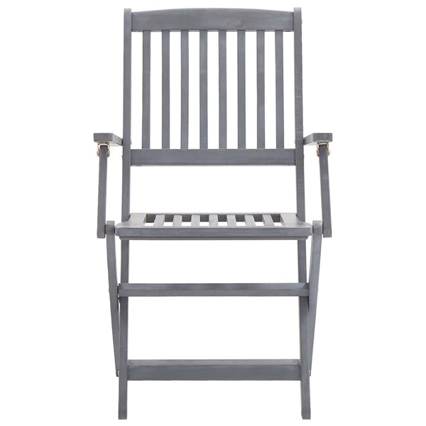 Graue Outdoor-Essgruppe Zana 5-teilig (Akazienholz)