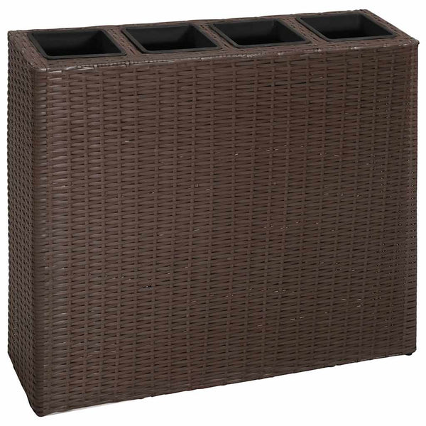 Braunes Hochbeet Zarnie (mit 4 Töpfen 2 Stk. Polyrattan)