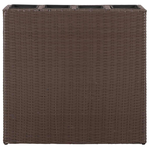 Braunes Hochbeet Zarnie (mit 4 Töpfen 2 Stk. Polyrattan)