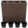 Braunes Hochbeet Zarnie (mit 4 Töpfen 2 Stk. Polyrattan)