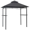 Anthrazitfarbene Grillpavillon Kusztos 240x150x255cm (Stahl)