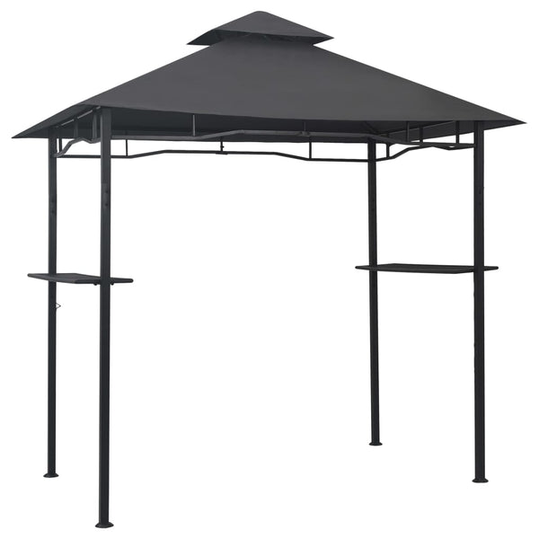 Anthrazitfarbene Grillpavillon Kusztos 240x150x255cm (Stahl)