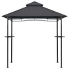 Anthrazitfarbene Grillpavillon Kusztos 240x150x255cm (Stahl)