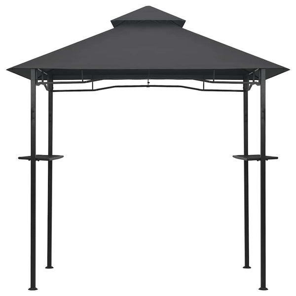 Anthrazitfarbene Grillpavillon Kusztos 240x150x255cm (Stahl)