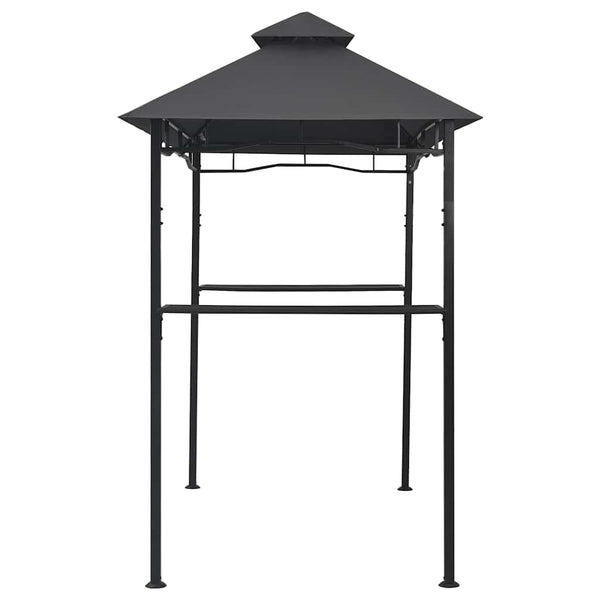 Anthrazitfarbene Grillpavillon Kusztos 240x150x255cm (Stahl)