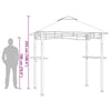 Anthrazitfarbene Grillpavillon Kusztos 240x150x255cm (Stahl)