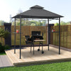 Anthrazitfarbene Grillpavillon Kusztos 240x150x255cm (Stahl)