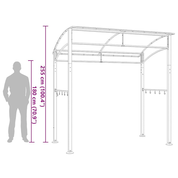 Anthrazit BBQ Pavillon Sabinas 215x150x220cm (Stahl)