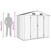 Gartenhaus Jahir 205x129x183cm, grau (verzinkter Stahl)