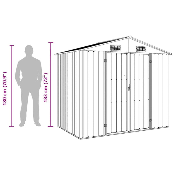 Gartenhaus Jahir 205x129x183cm, grau (verzinkter Stahl)
