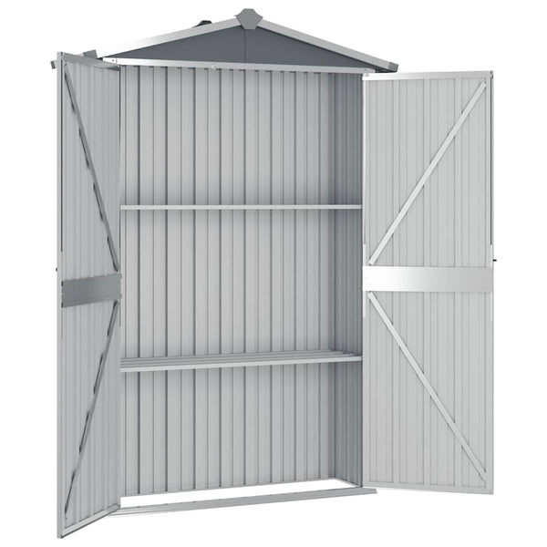 Grauer Gartenschuppen Melony 116x45x175cm (verzinkter Stahl)