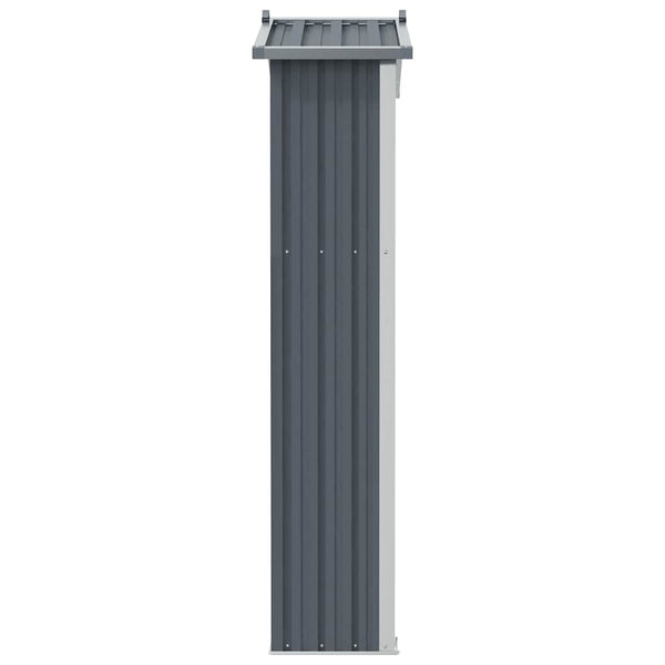 Grauer Gartenschuppen Melony 116x45x175cm (verzinkter Stahl)