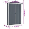Grauer Gartenschuppen Melony 116x45x175cm (verzinkter Stahl)