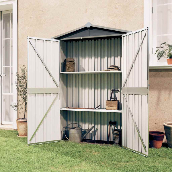 Grauer Gartenschuppen Melony 116x45x175cm (verzinkter Stahl)