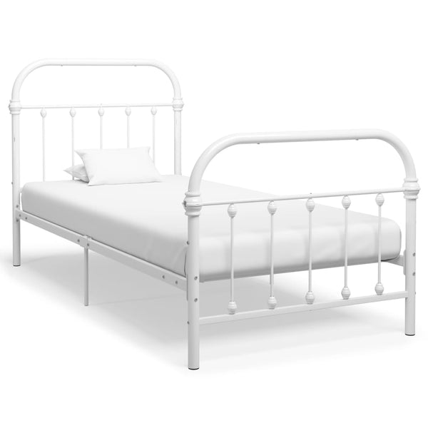 Weißes Bettgestell Byatrice 100x200cm (Metall)