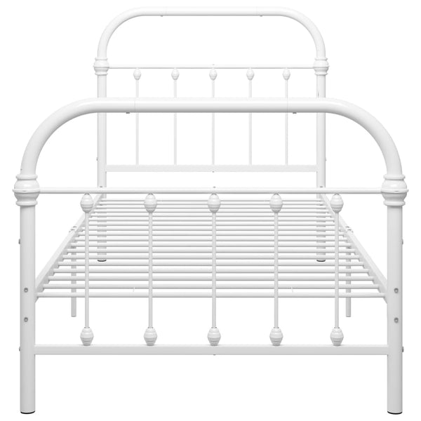 Weißes Bettgestell Byatrice 100x200cm (Metall)