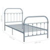 Graues Bettgestell Byatrice 90x200cm (Metall)
