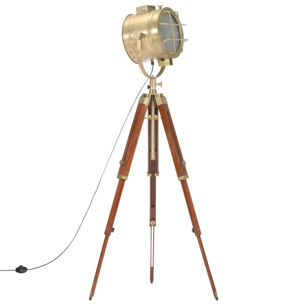 Dreibeinige Lampe, massives Mangoholz Siupiur 165cm