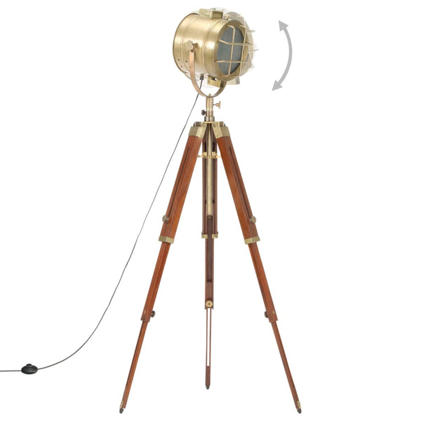 Dreibeinige Lampe, massives Mangoholz Siupiur 165cm