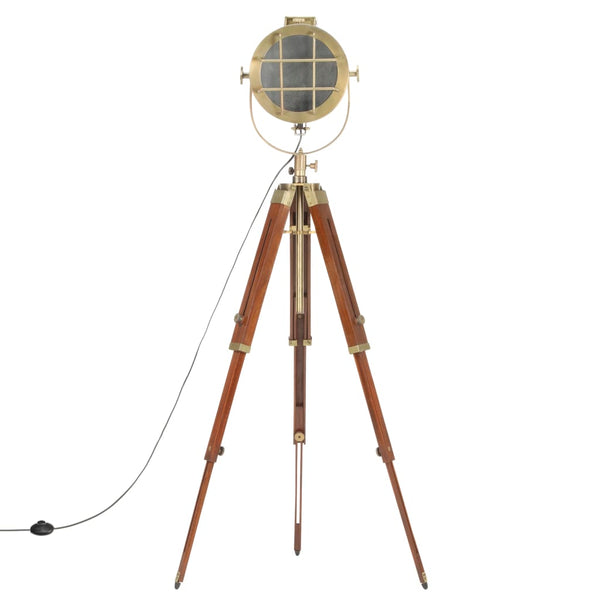 Dreibeinige Lampe, massives Mangoholz Siupiur 165cm